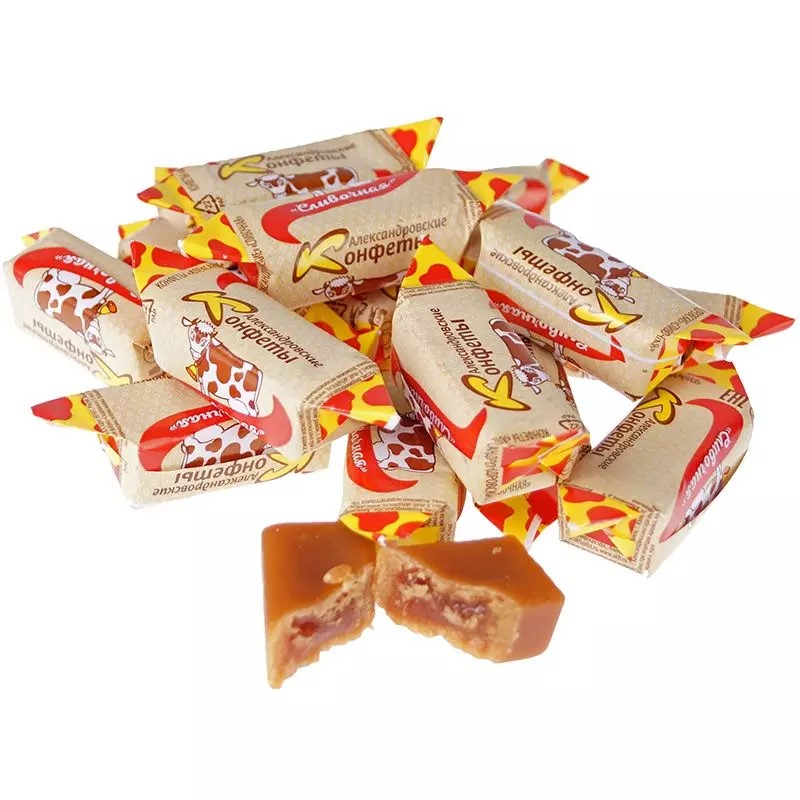 Piena konfektes sveramās "Александровские Сливочная" ar pildījumu